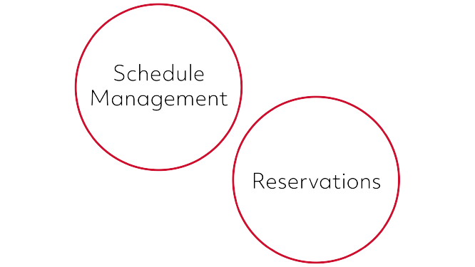Schedule Management and Reservations in RTX red circle