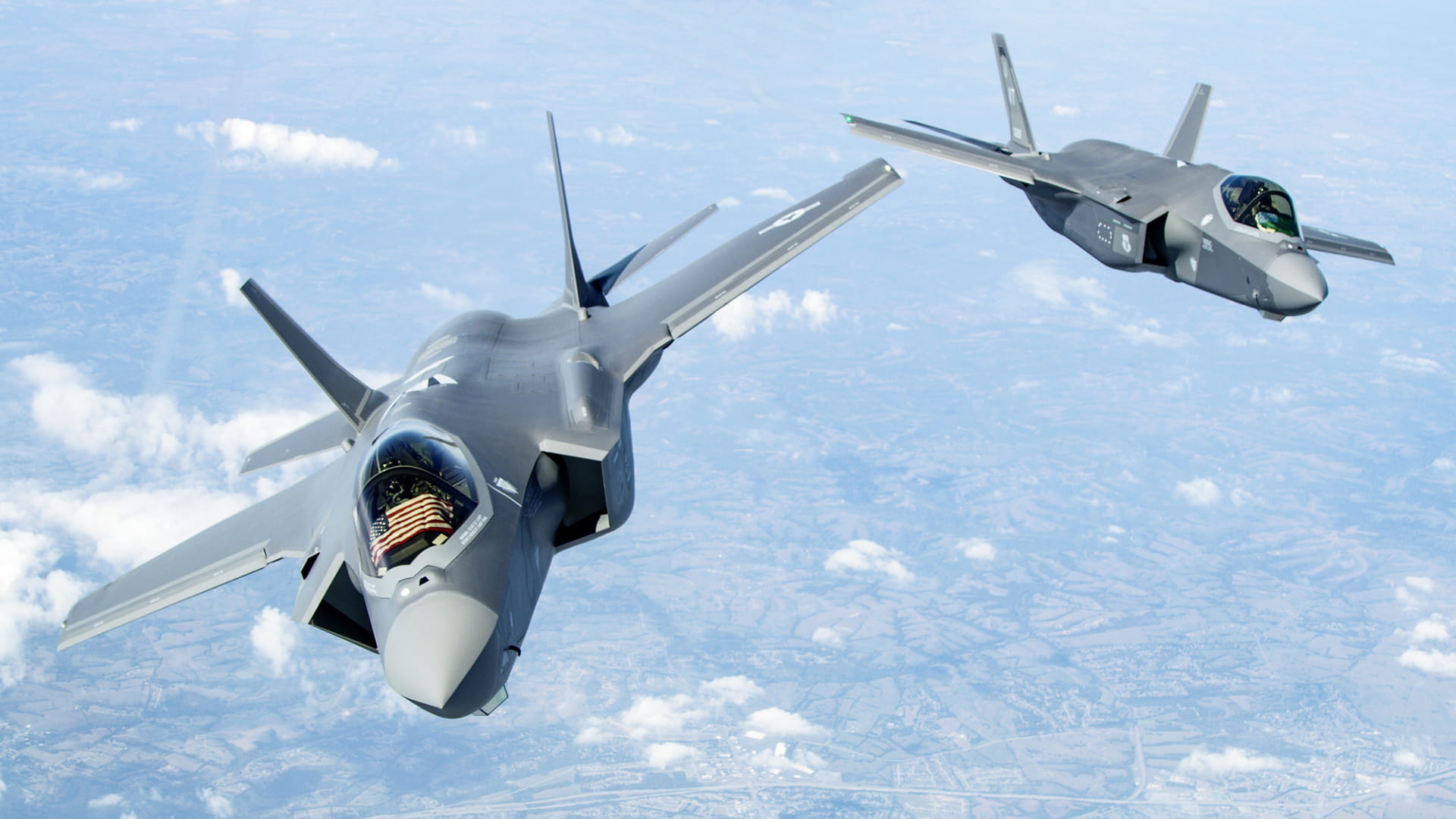 Two F-35s in flight