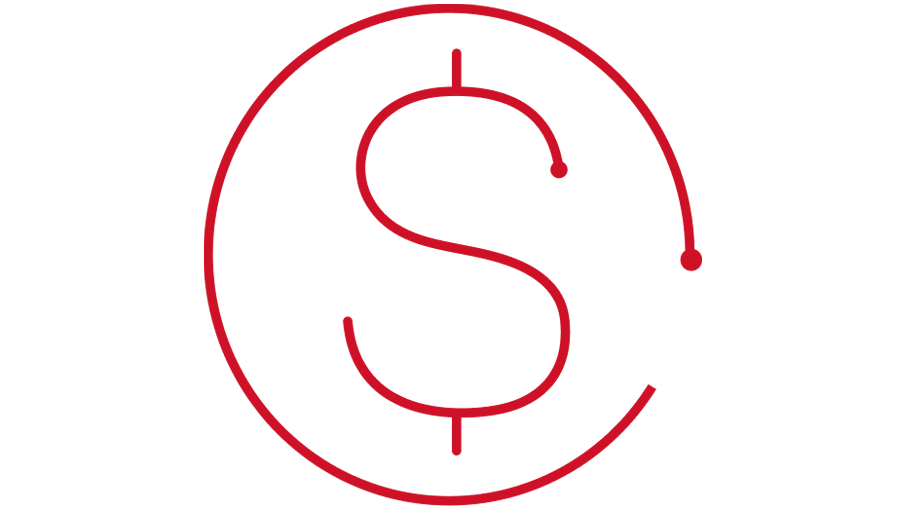 dollar sing in circle icon