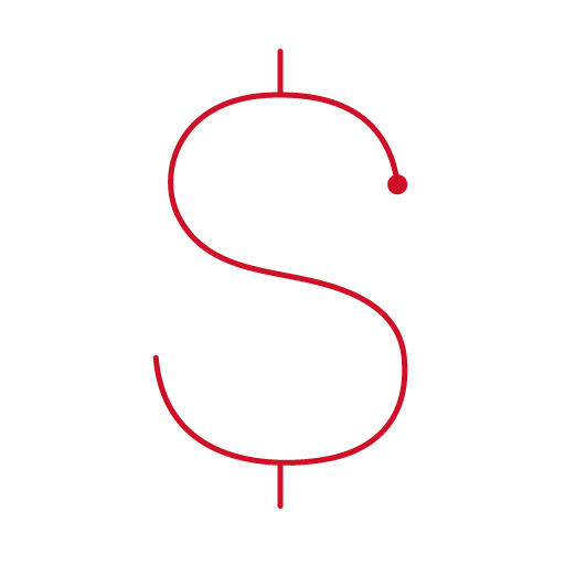 Dollar sign RTX red icon