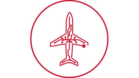 Plane integrated parts RTX red icon