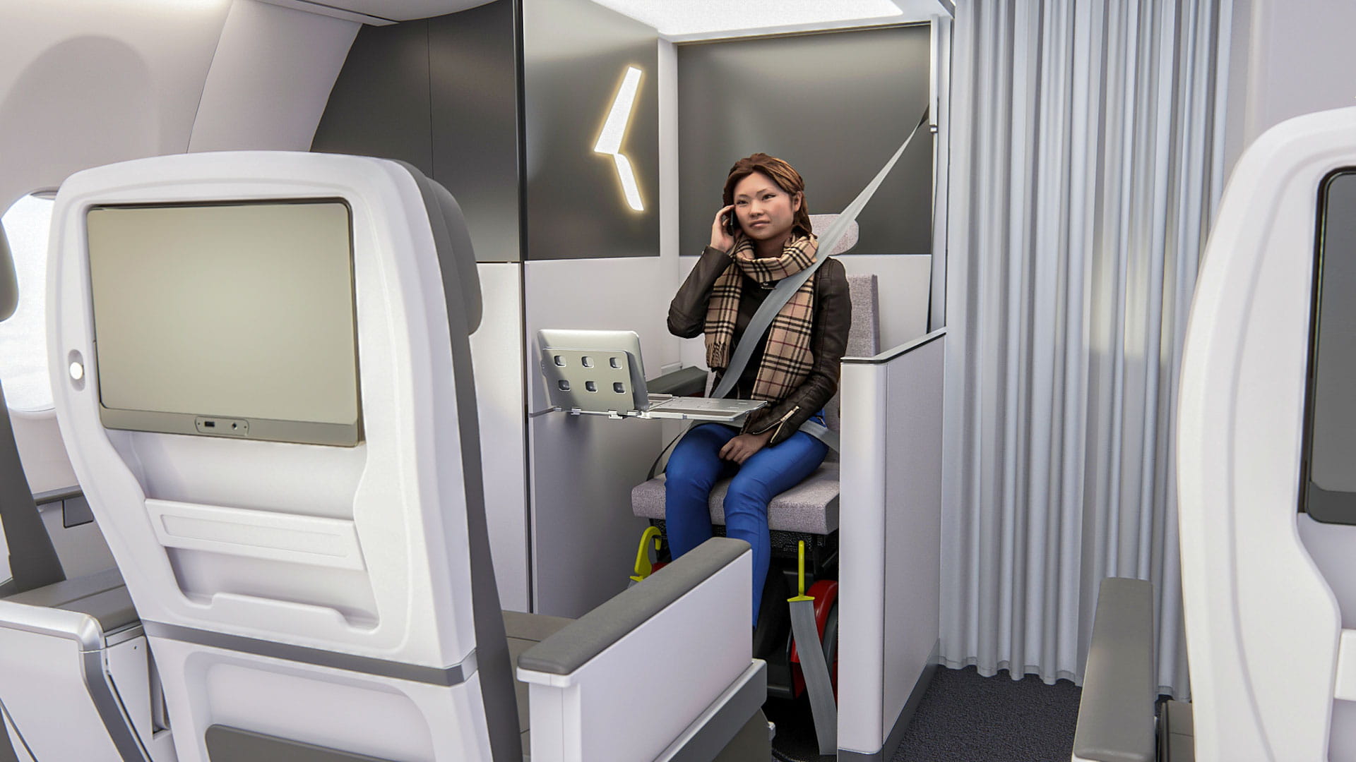 Women sitting in aircraft interior