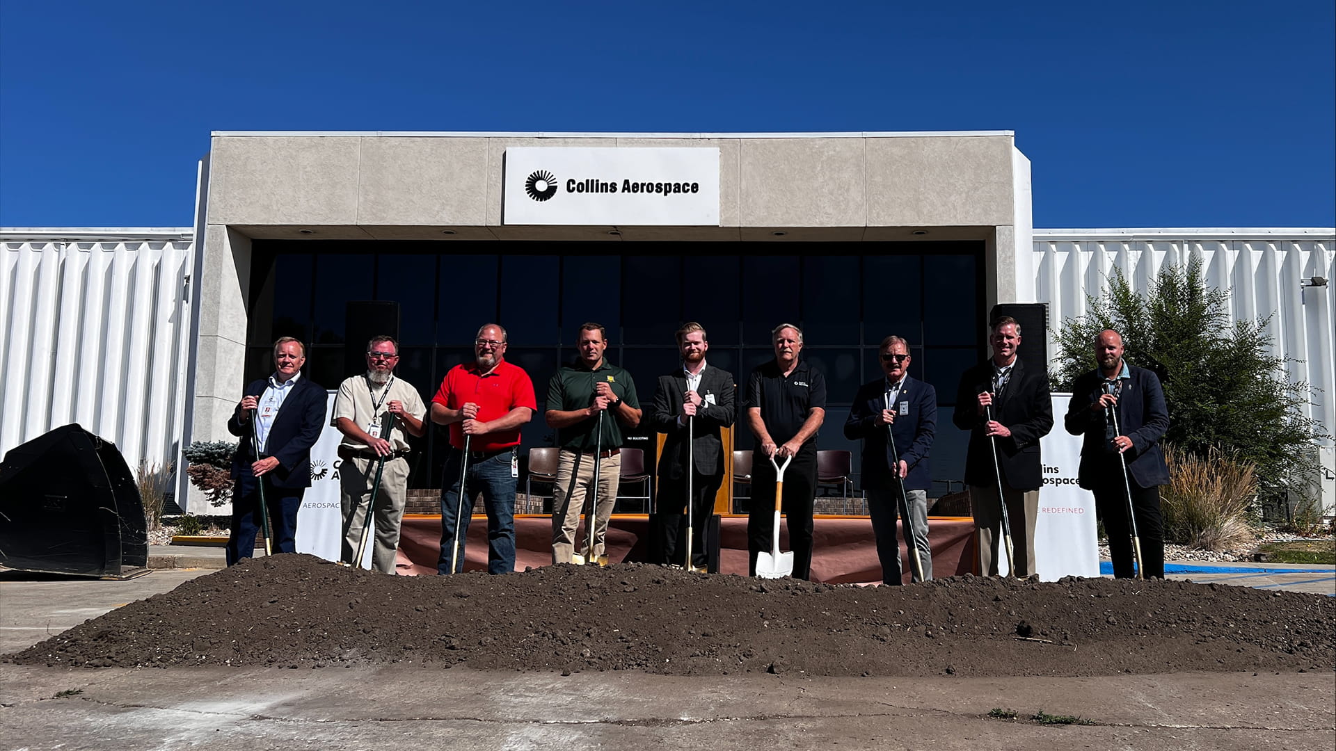 Group of Jamestown, ND employees breaking ground on facility expansion