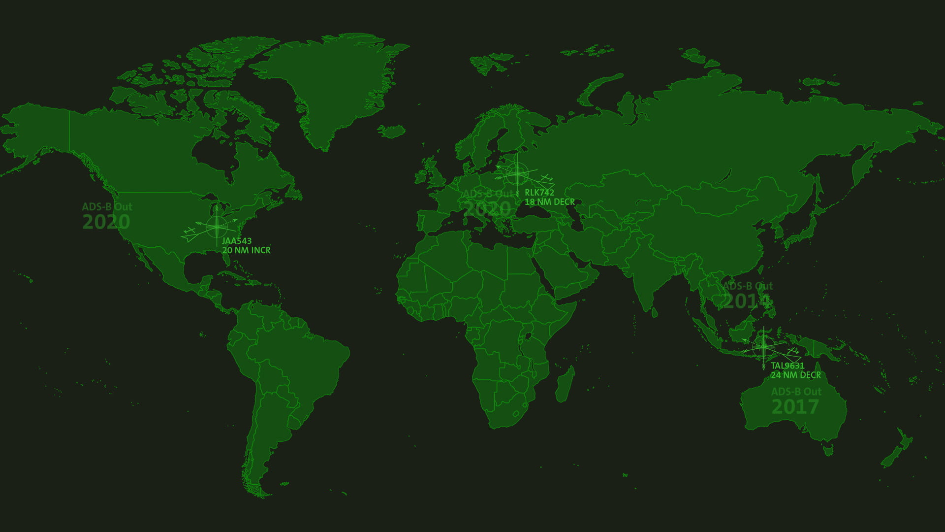 Pro Line ADS-B green map