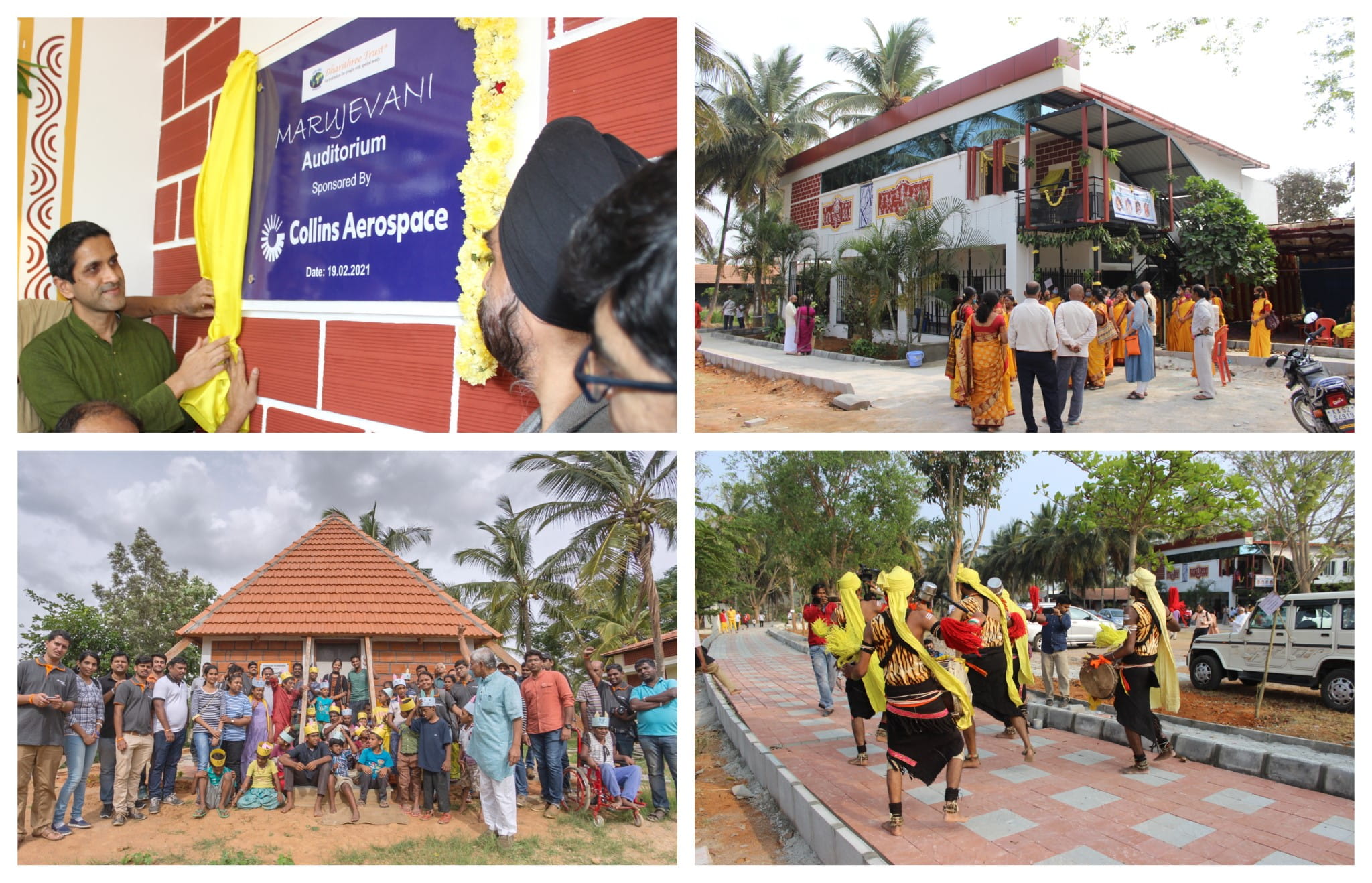 Collage of pictures from Collins Aerospace in India's program to support differently-abled children