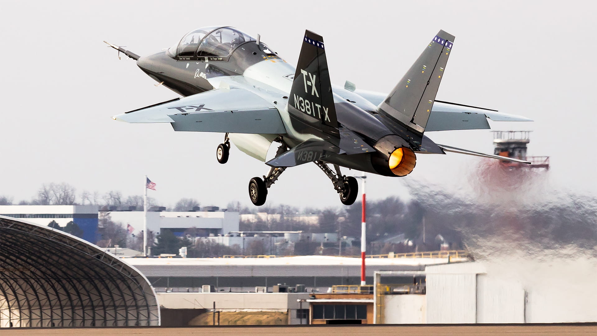 Fighter jet T-X take off