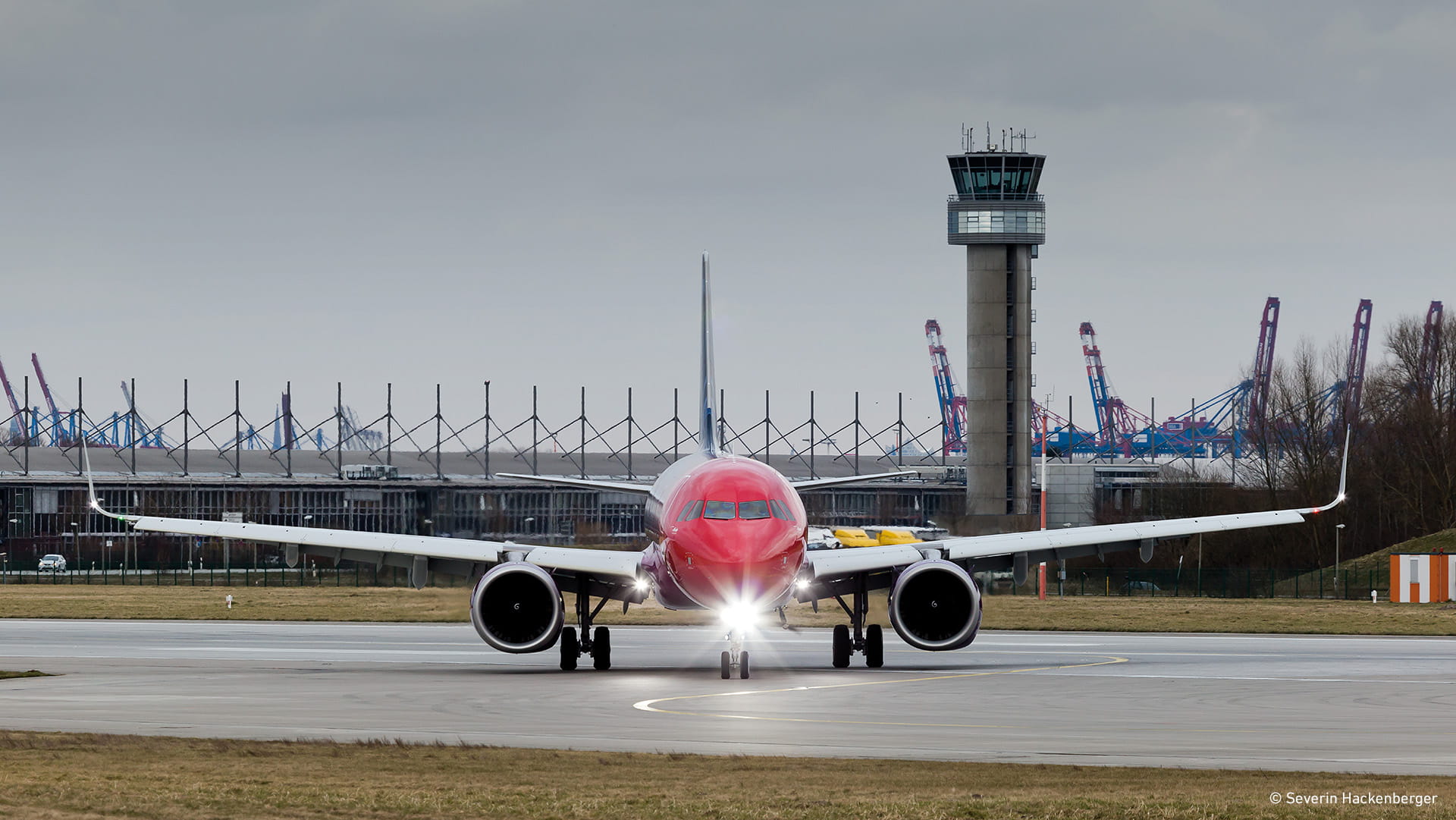 Airbus A320 at airport runway