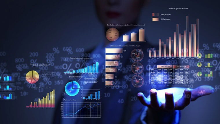 Graphic design on data and graphs