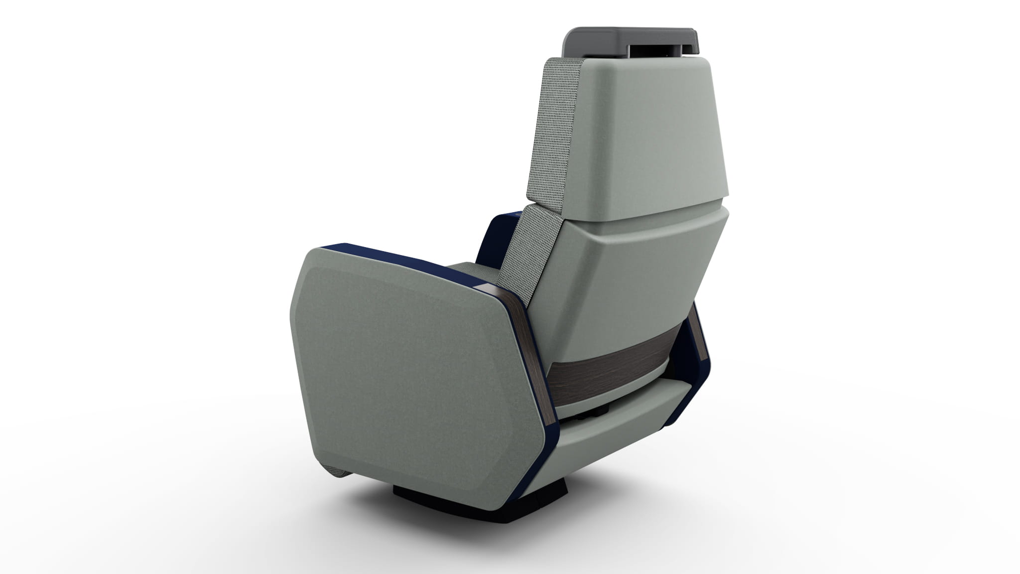 Airline seat back view