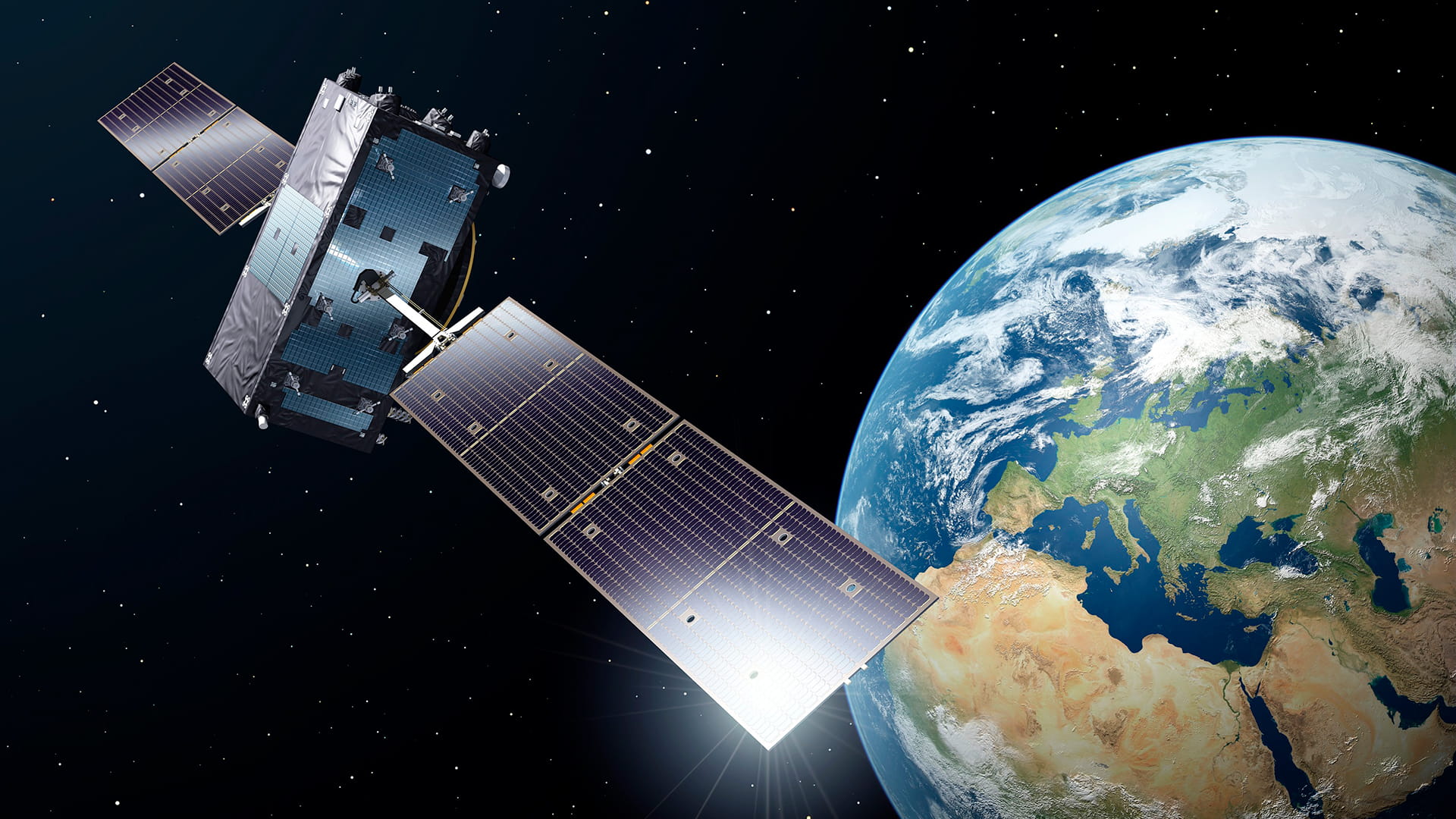 Galileo satellite above earth