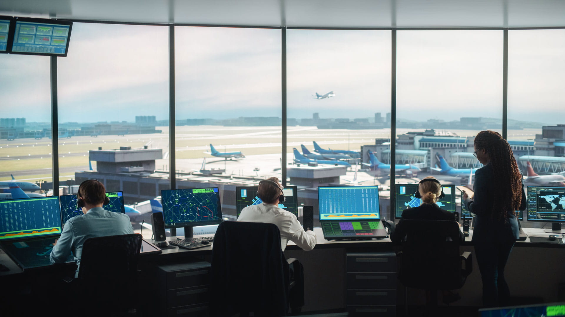 Airport terminal launch control