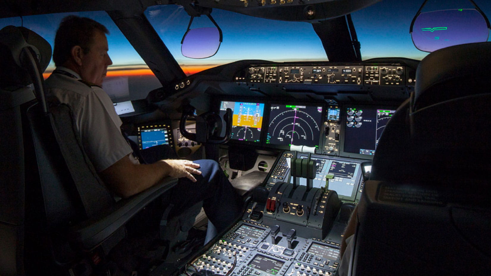 Pilot in cockpit