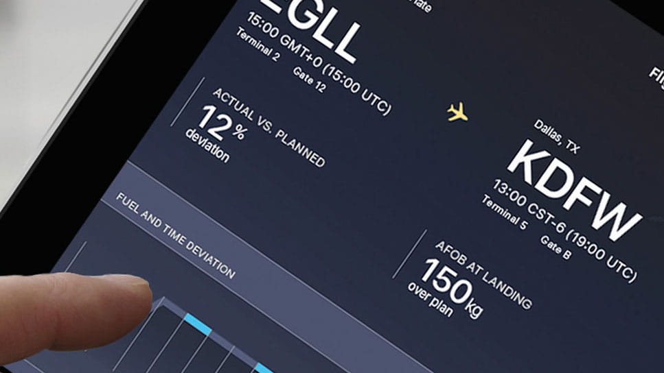 Flight data on tablet
