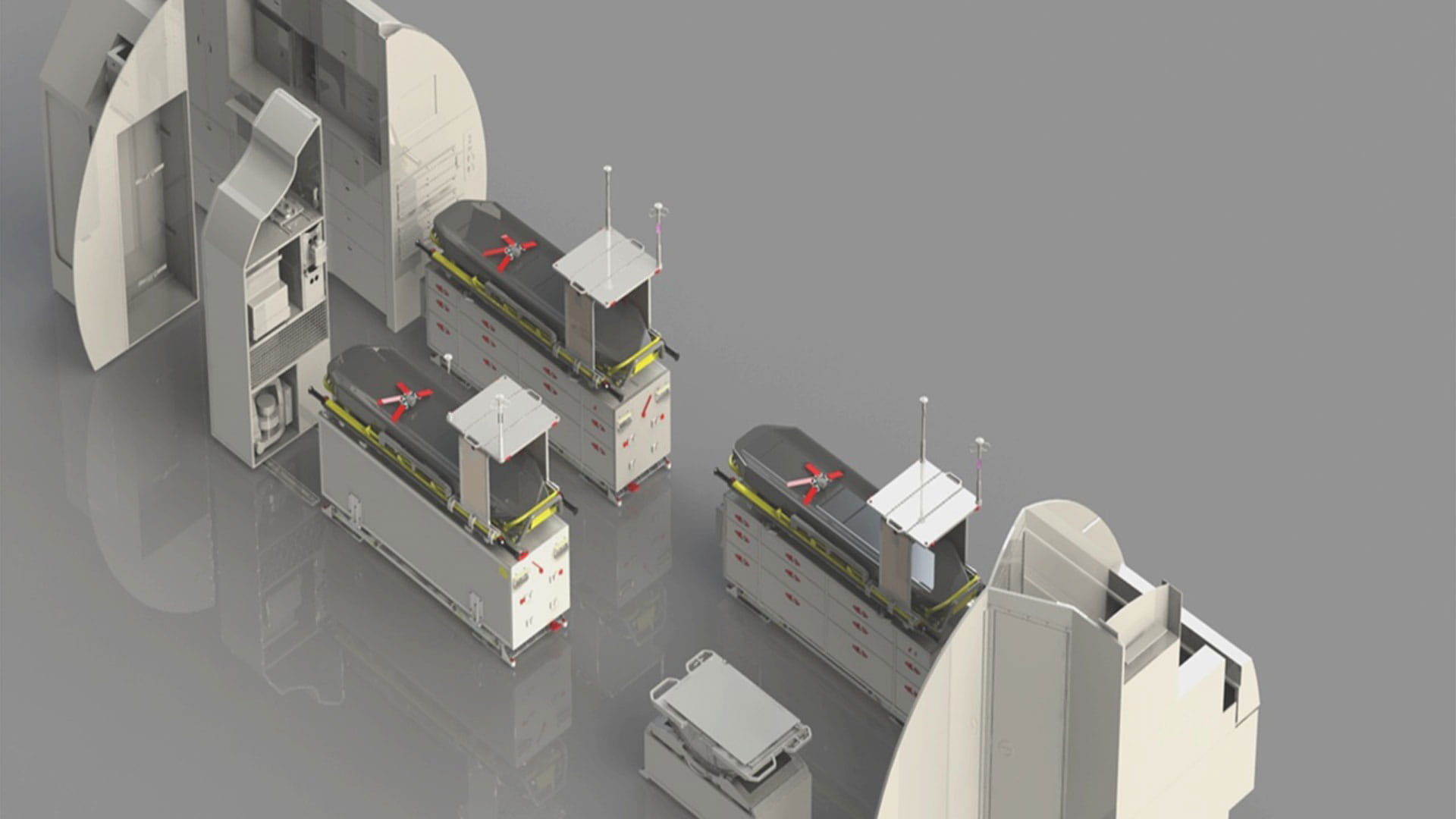 3D rendering of aircraft interiors
