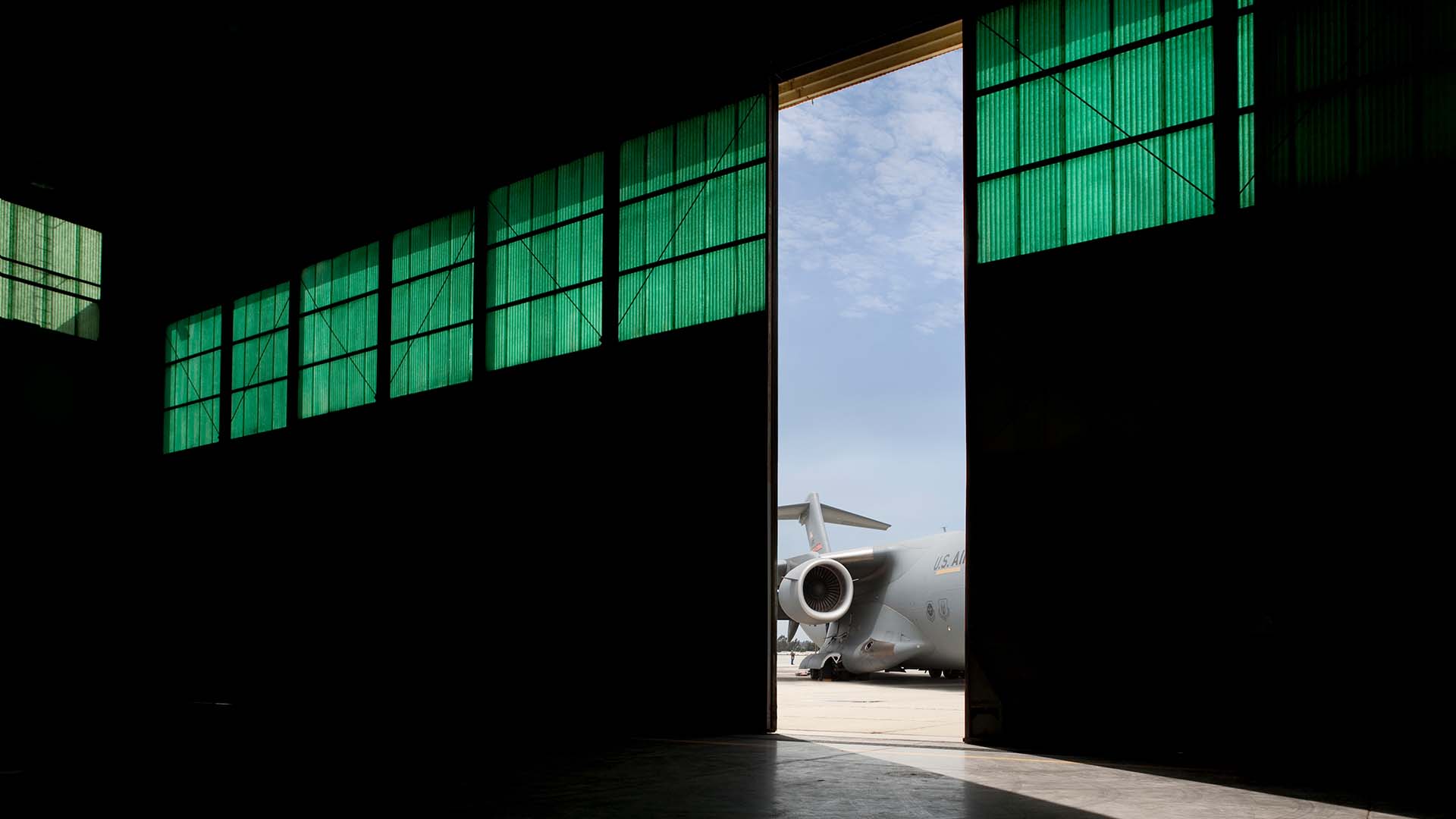Military C10 transport hangar