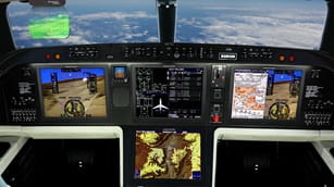 airplane cockpit instrument dashboard