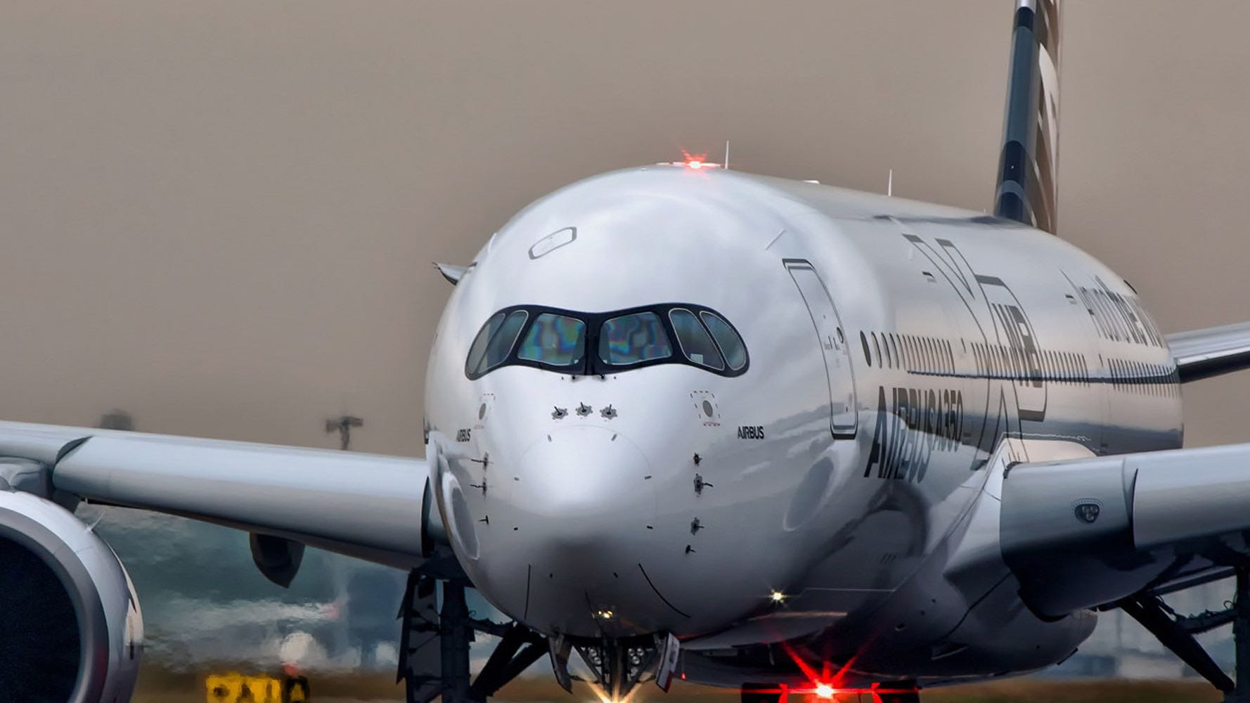 Aircraft nose showing air data probes used for flight deck air data systems