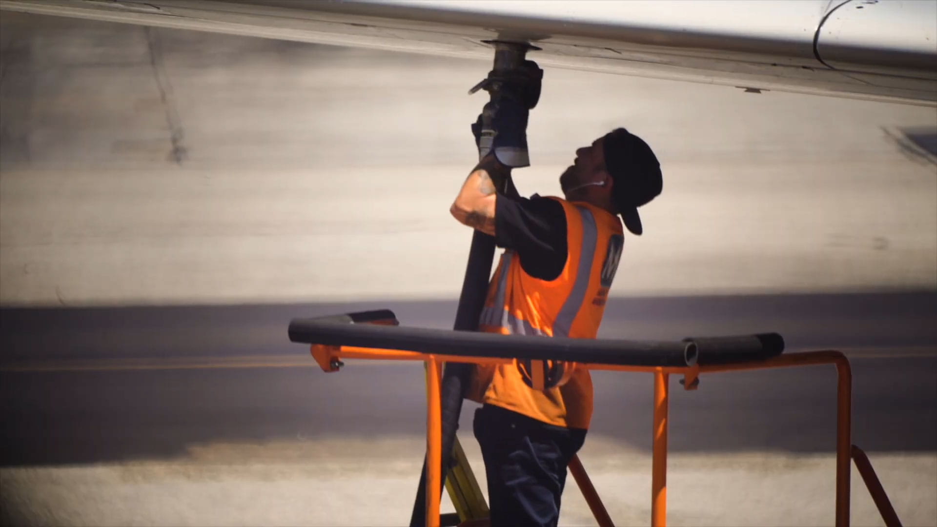 An airport maintenance worker