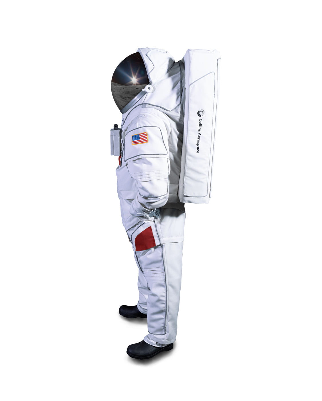 View of the left side of the next generation space suit