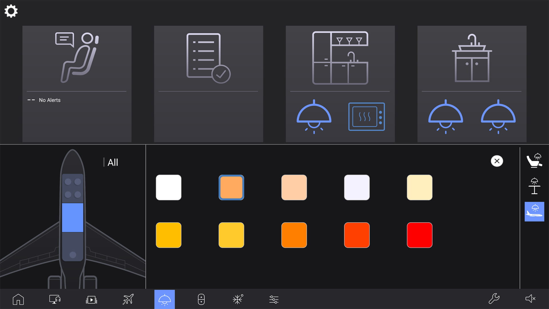 Venue GUI - Passenger lighting color selection