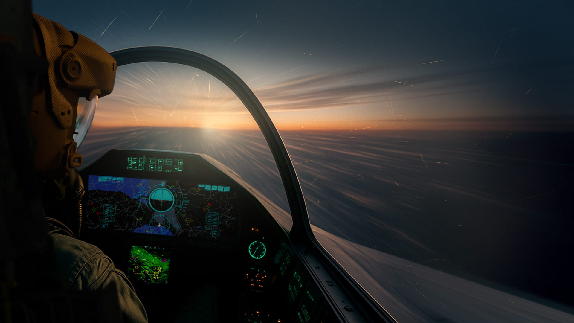Looking over the shoulder of a fighter pilot