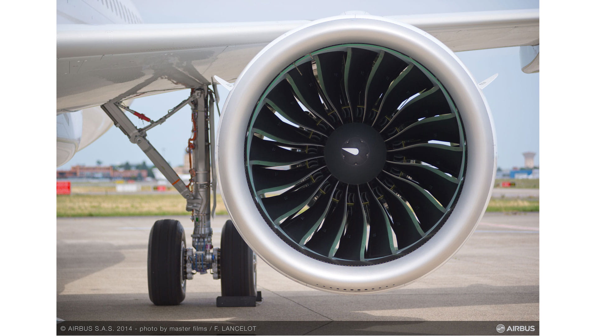 The nacelle of an Airbus A320neo, powered by Pratt & Whtiney's GTF engine