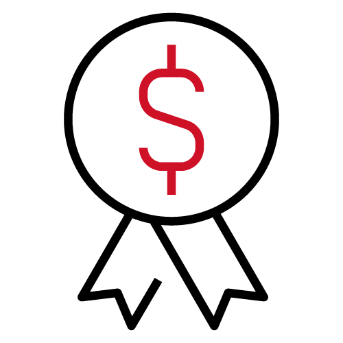 award with dollar sign graphic