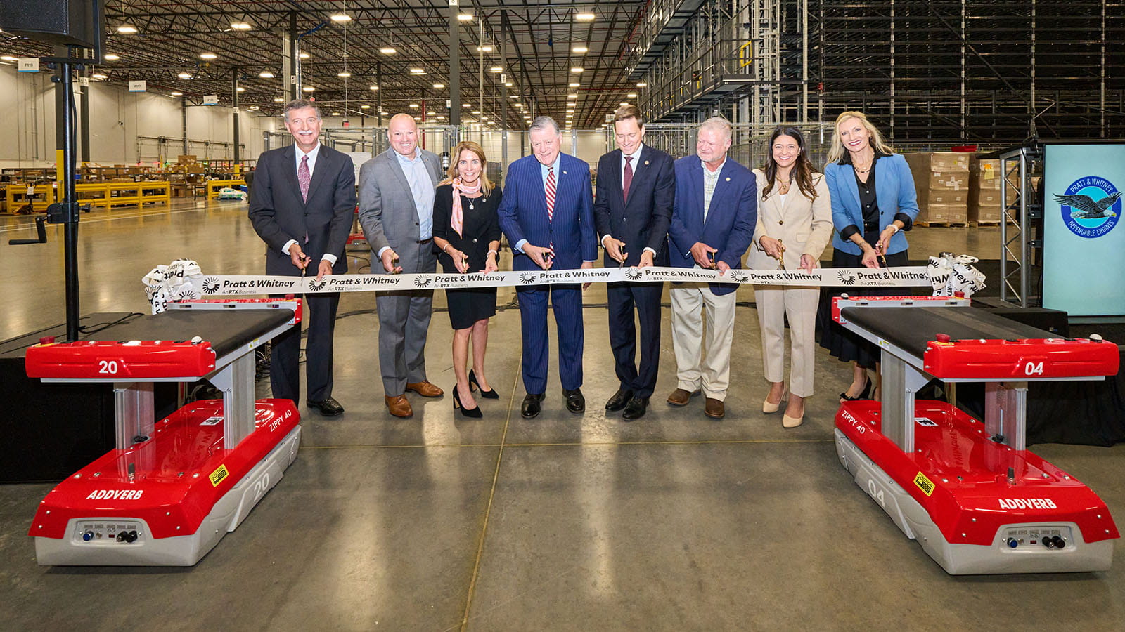 Elected officials and local dignitaries at the grand opening of Pratt & Whitney's  845,000-square-foot facility in Oklahoma City