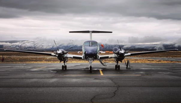 L’ambulance aérienne King Air B200GT prête à partir à Nucla, Colorado.