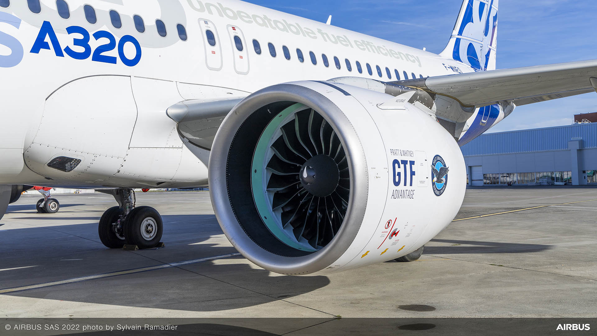 Airbus A320 neo with the GTF Advantage engine on wing