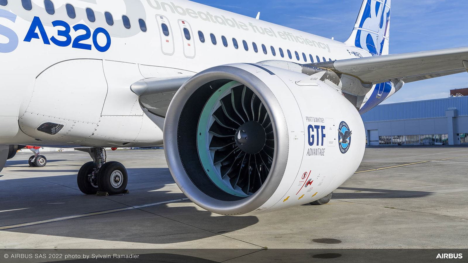Airbus A320 neo with the GTF Advantage engine on wing