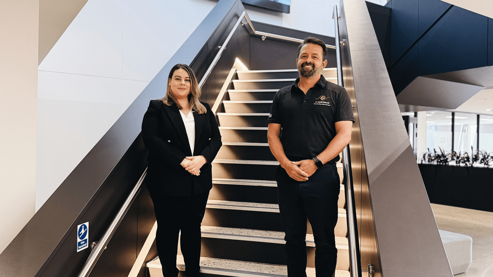 Sam Fraser and Vanessa Southwell at Raytheon Australia