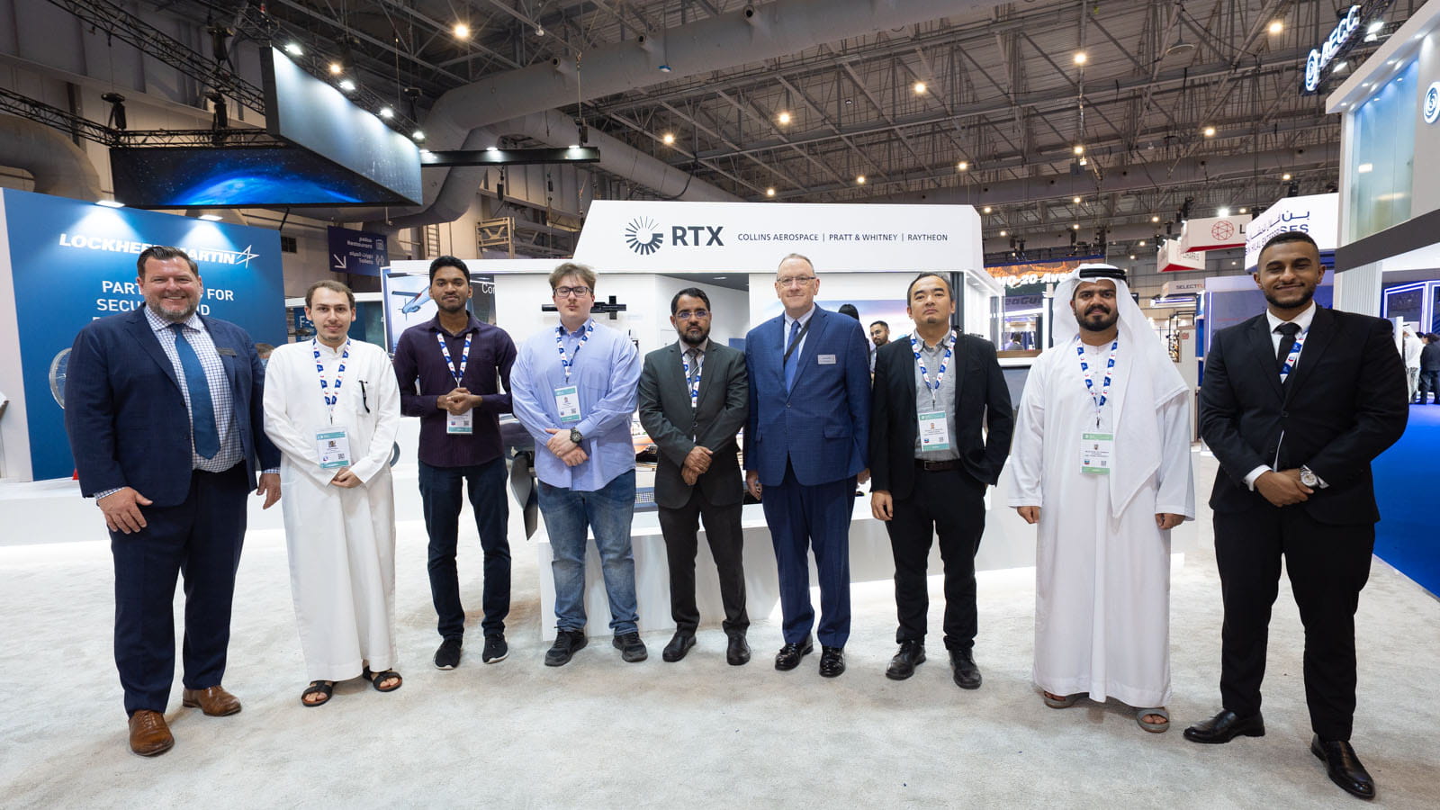 RTX Dubai Airshow team at the show with students