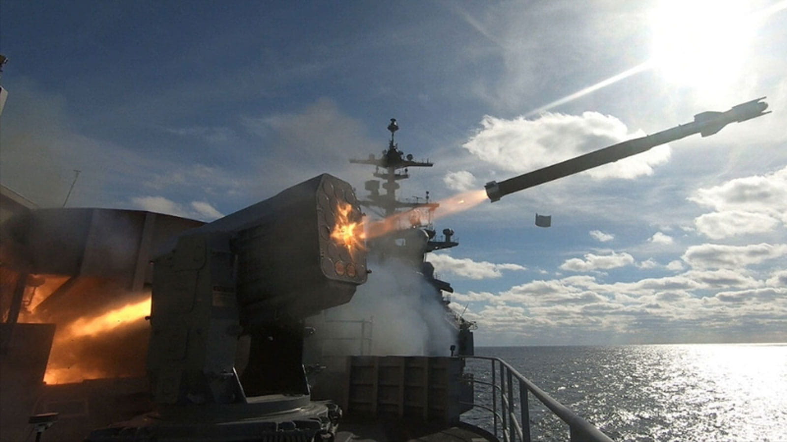 rocket launched from battleship