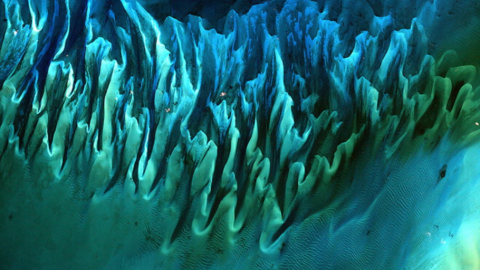a coral reef seen from space