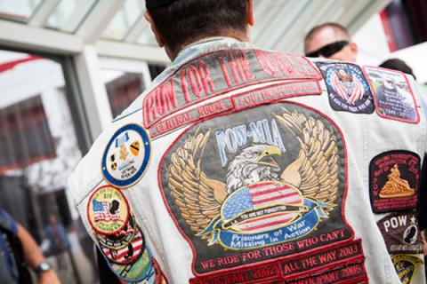 Raytheon's Veterans Day ceremony in El Segundo, California, included participants in the annual "Run for the Wall" motorcycle run.
