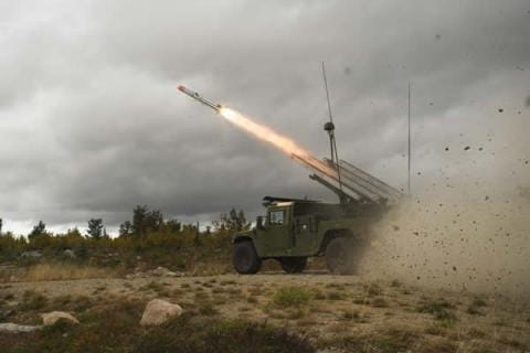 Norway fired one AMRAAM AIM-120C7 missile from a National Advanced Surface to Air Missile System High Mobility Launcher during the Thor’s Hammer international firing exercises in Sweden. The missile, originally developed for the U.S. military, is now sold to 35 foreign military allies.<br />(<a href="https://www.raytheon.com/sites/default/files/2017-10/4_27.jpg" target="_blank">Download High Res Photo</a>)