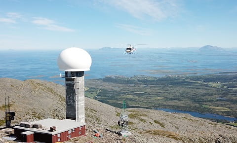 The equipment is initially brought in by helicopter.