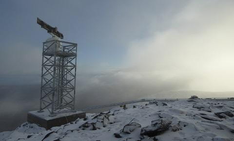 There is minimal daylight as the day progresses on the mountain as Vega Island is near the Arctic Circle.