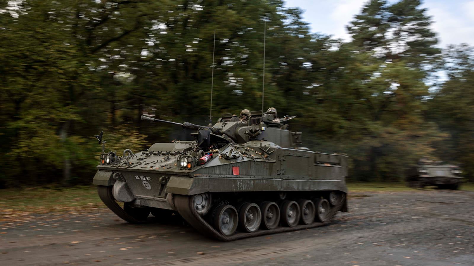 A British Army tank at Exercise Cerberus 2022