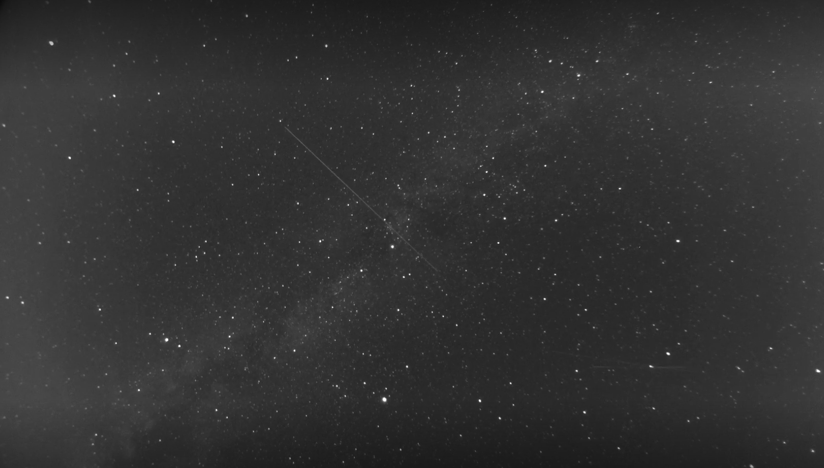 A line tracking the movement of a satellite through space