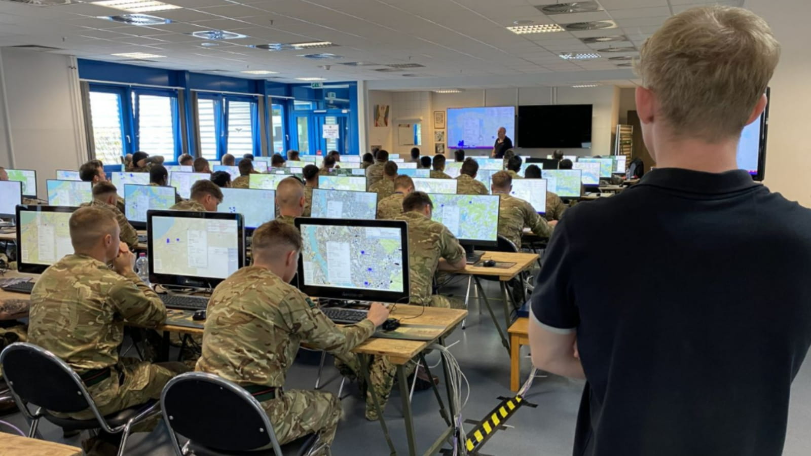 Soldiers sitting in a training class