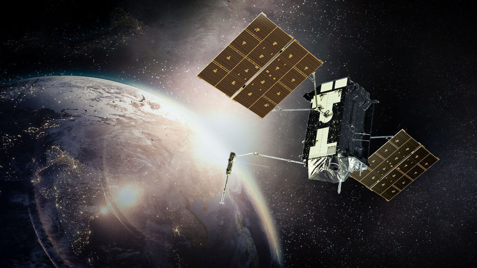 A satellite in low Earth orbit