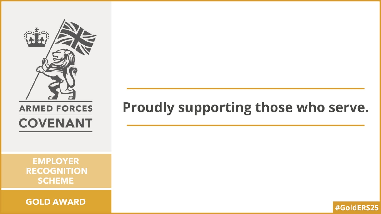 Armed Forces Covenant Employer Recognition Scheme Gold Award
