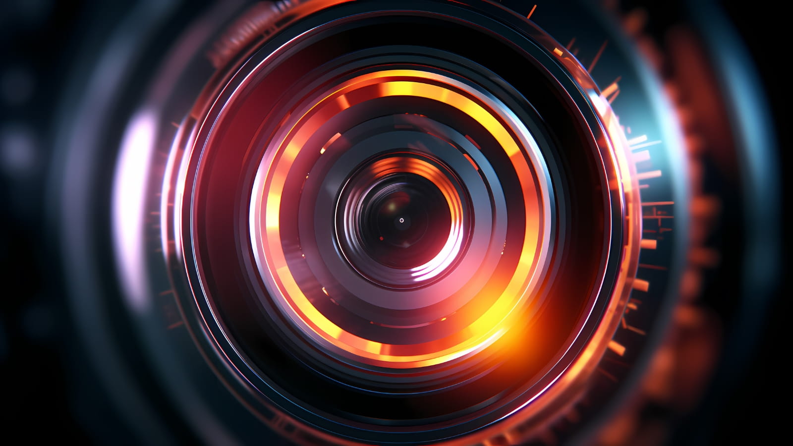 Close up of camera lens