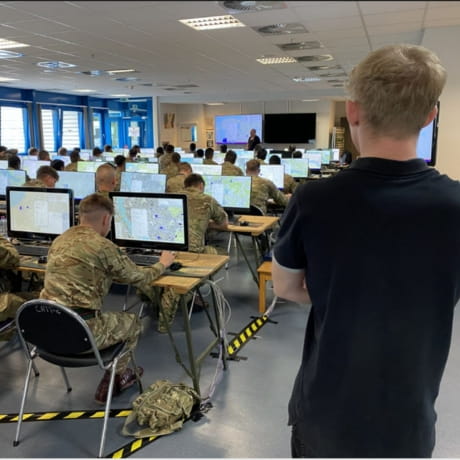 Soldiers in a training session