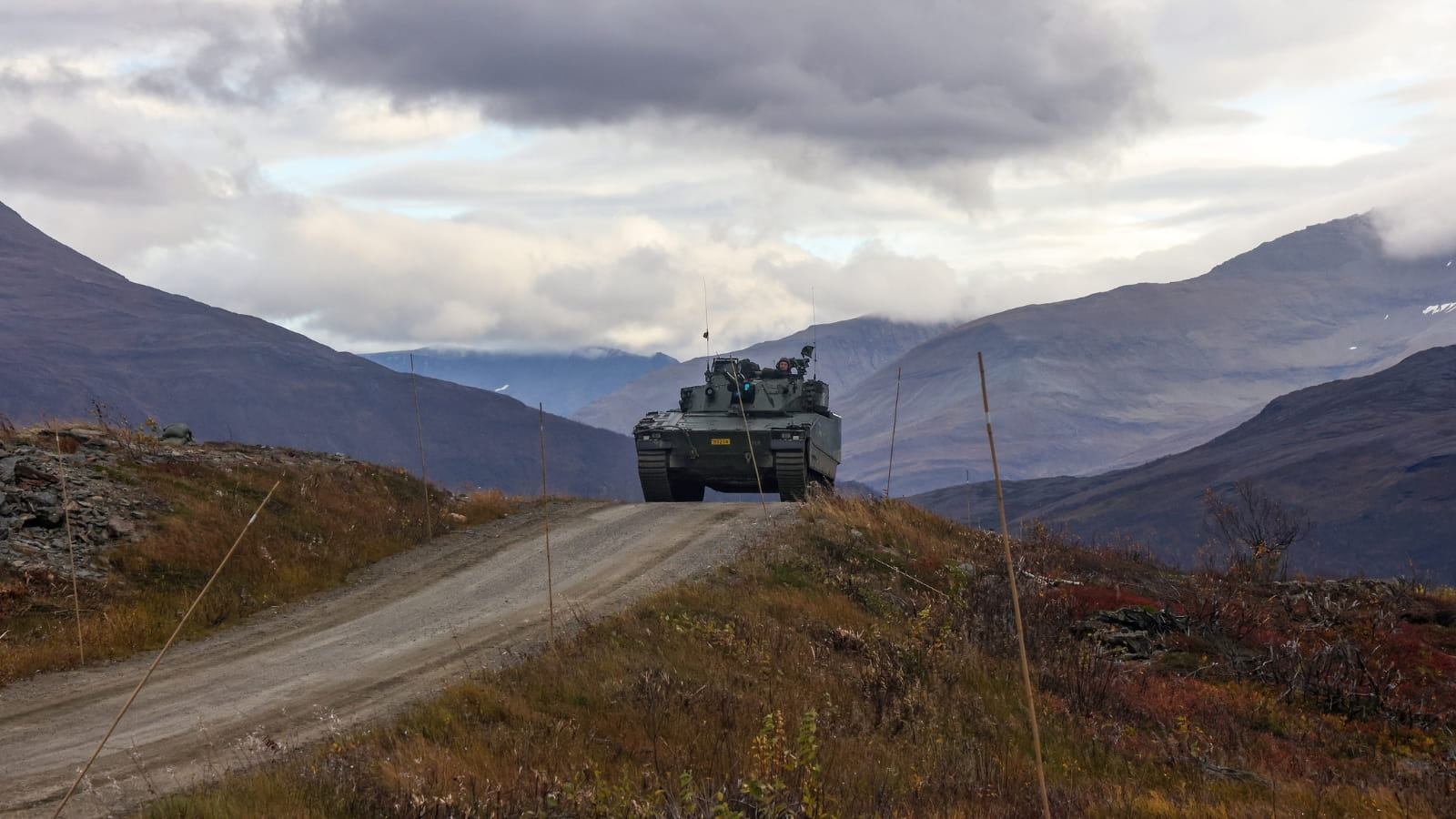 A CV90 Infantry fighting vehicle