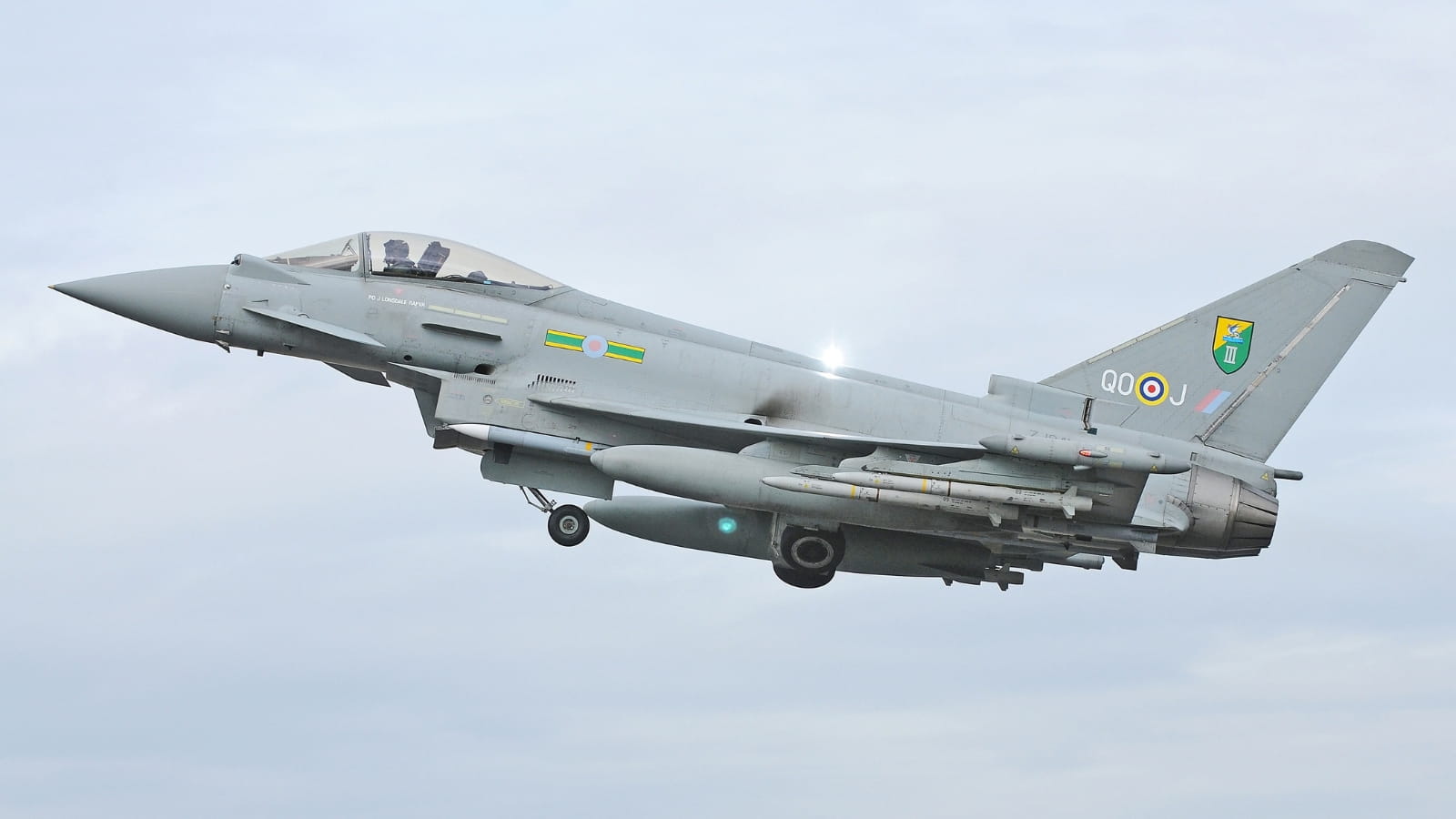 An RAF Typhoon in flight