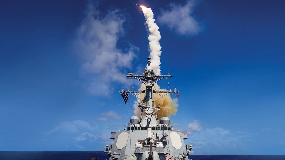 SM-6 launch at sea