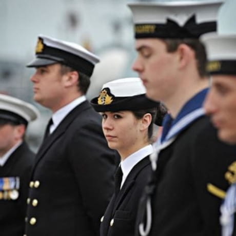 Crew members from the Sandown Class Mine Countermeasures Vessel, HMS Walney (Crown Copyright)